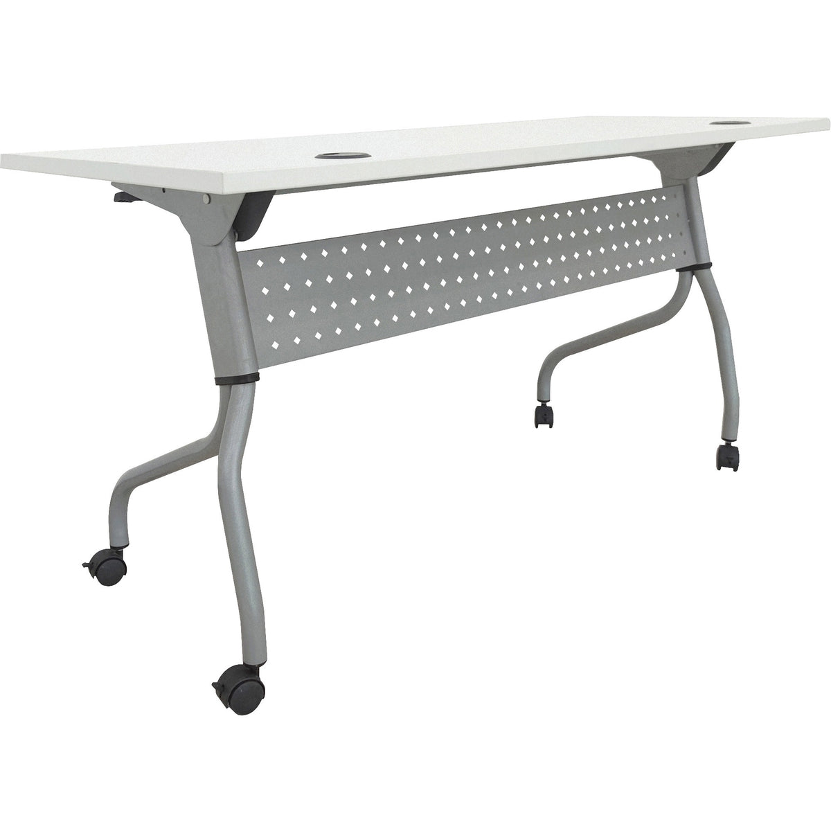 Lorell Preference Flip and Nest Training Table - White Top - Silver Base - 4 Legs - 23.60" Table Top Length x 60" Table 