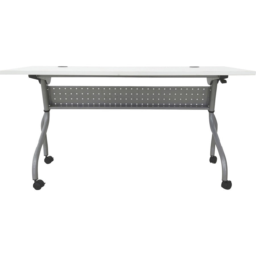 Lorell Preference Flip and Nest Training Table - White Top - Silver Base - 4 Legs - 23.60" Table Top Length x 60" Table 