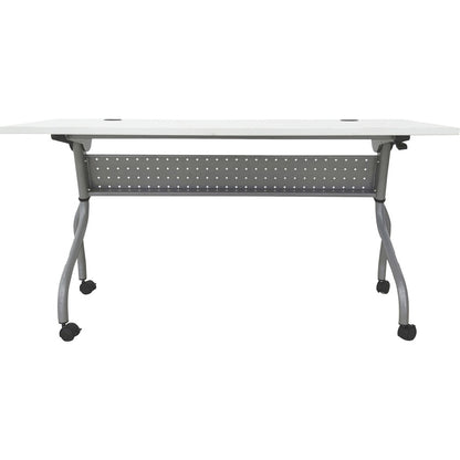 Lorell Preference Flip and Nest Training Table - White Top - Silver Base - 4 Legs - 23.60" Table Top Length x 60" Table 