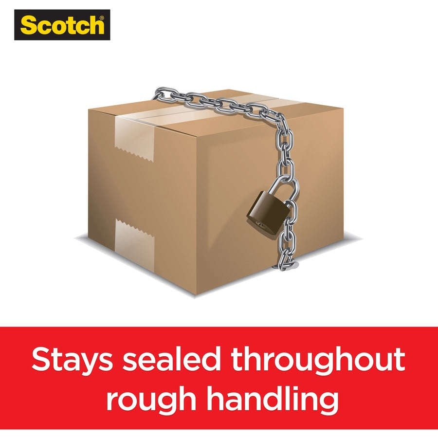 Scotch Box Lock Dispenser Packaging Tape - 22.20 yd Length x 1.88" Width - Clear - Dispenser Included - 6 Rolls/Pack - 6