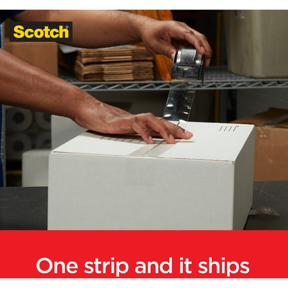 Scotch Box Lock Dispenser Packaging Tape - 22.20 yd Length x 1.88" Width - Clear - Dispenser Included - 6 Rolls/Pack - 6