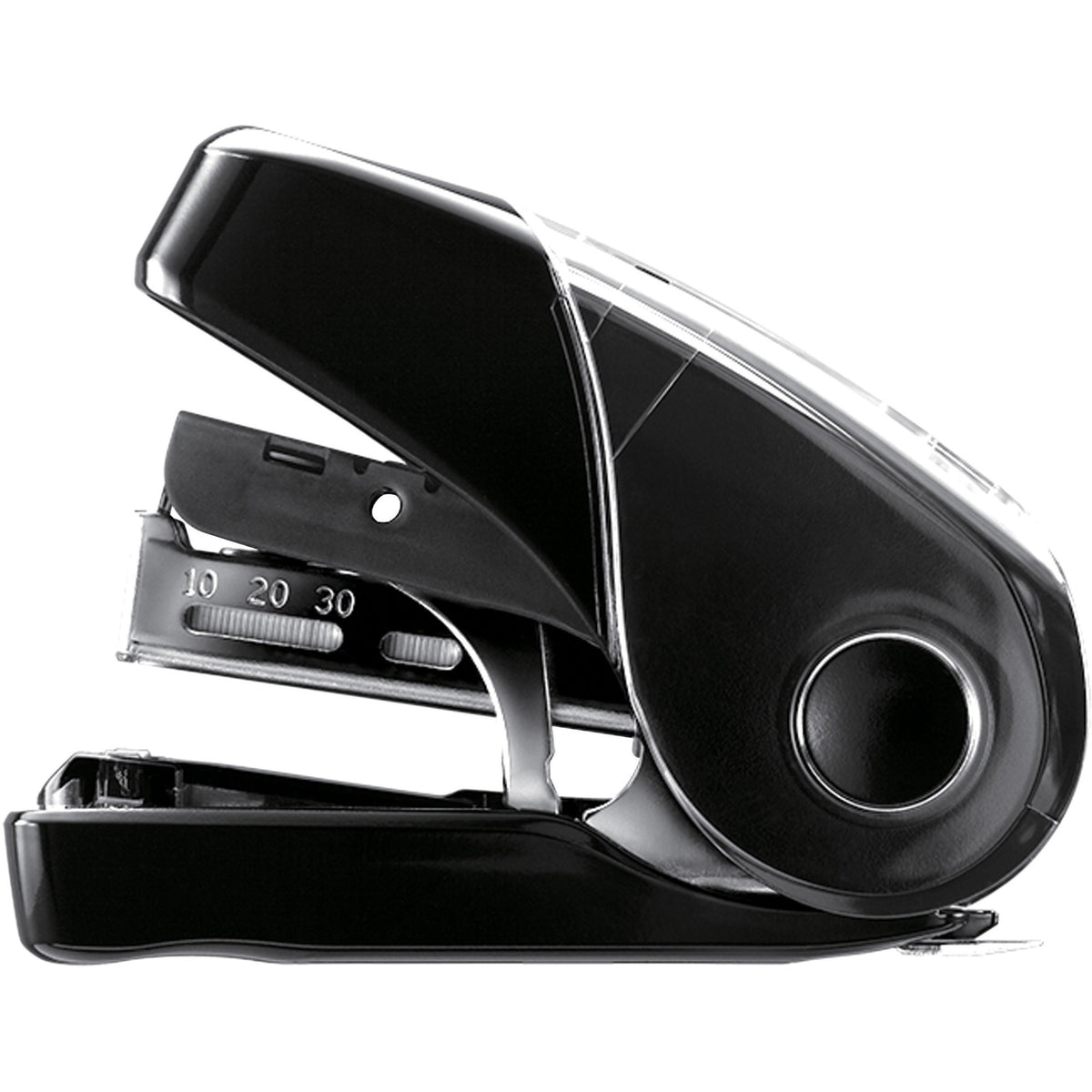 MAX Flat Clinch Mini Stapler - Staples Upto 25 Sheet - Black - 1 Each