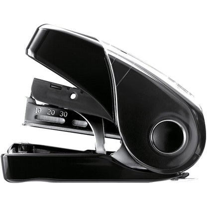 MAX Flat Clinch Mini Stapler - Staples Upto 25 Sheet - Black - 1 Each