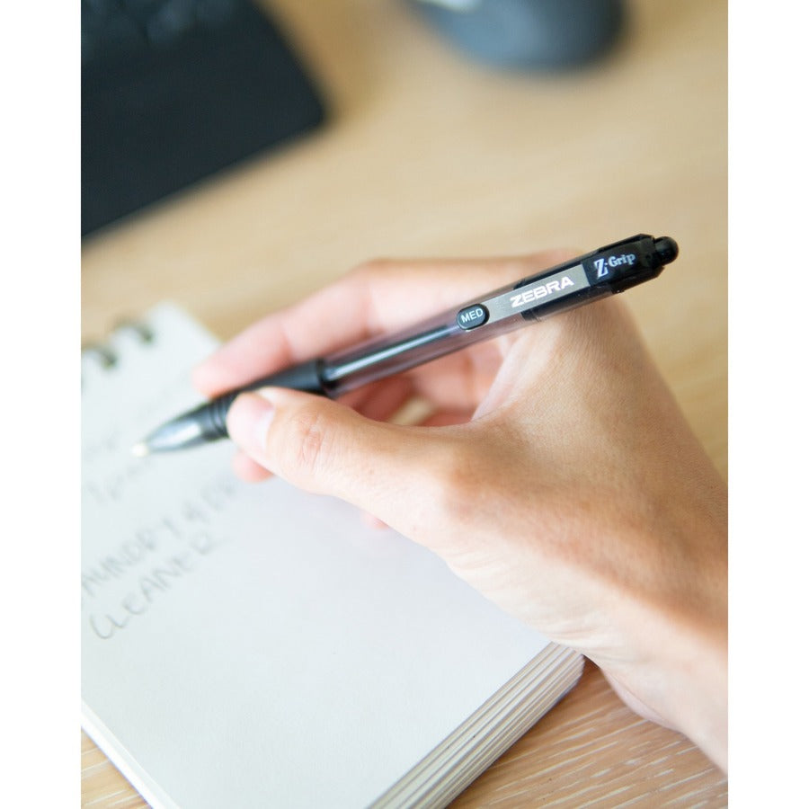 Zebra Pen Z-Grip Retractable Ballpoint Pens - 0.7 mm Pen Point - Retractable - Black Ink - 1 Dozen