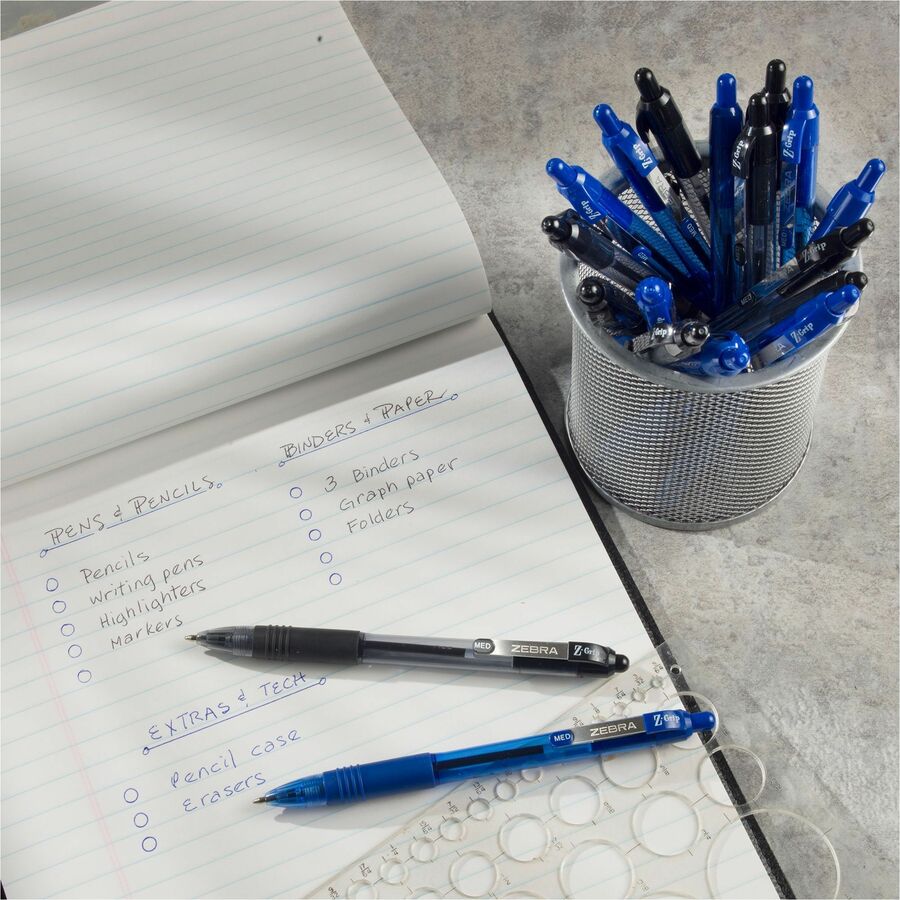 Zebra Pen Z-Grip Retractable Ballpoint Pen - 0.7 mm Pen Point - Retractable - Blue Ink - 1 Pack