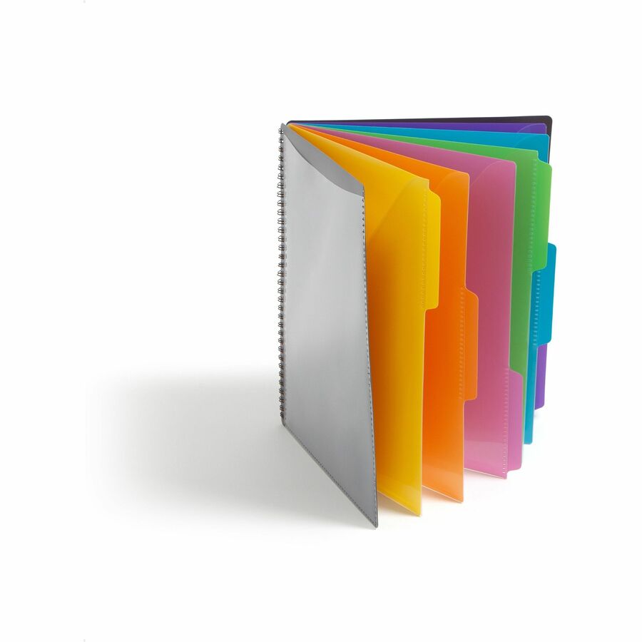 Smead 1/3 Tab Cut Letter Organizer Folder - 8 1/2" x 11" - 12 Pocket - Assorted Tab Position - Gray - 1 Each