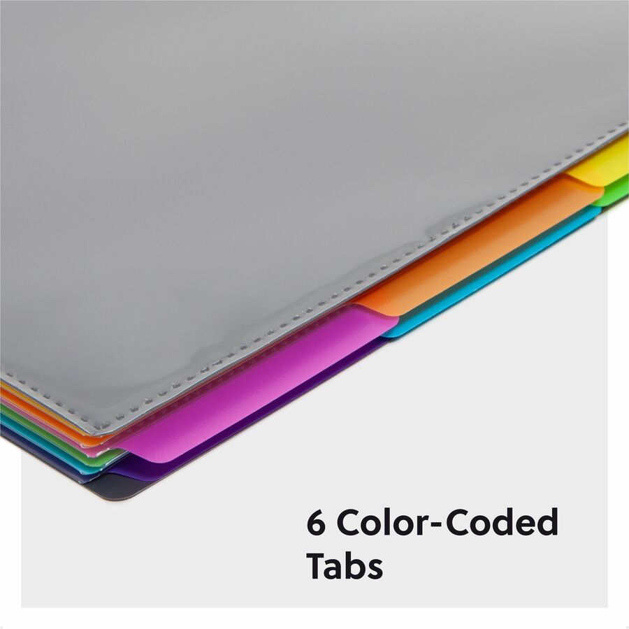 Smead 1/3 Tab Cut Letter Organizer Folder - 8 1/2" x 11" - 12 Pocket - Assorted Tab Position - Gray - 1 Each