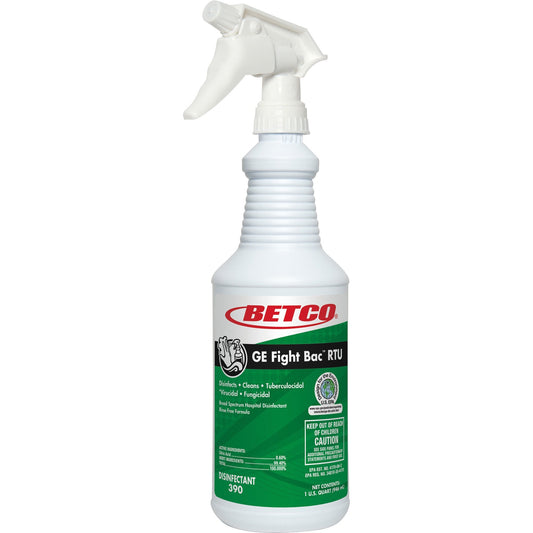 Betco GE Fight Bac RTU Disinfectant - Ready-To-Use - 32 fl oz (1 quart) - Fresh Scent - Rinse-free, Non-irritating, Chem