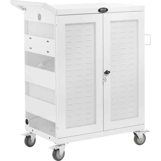 Tripp Lite series CSC32ACWHG Hospital-Grade 32-Device UV Charging Cart, White - 2 Shelf - 4 Casters - Steel - 1 Each