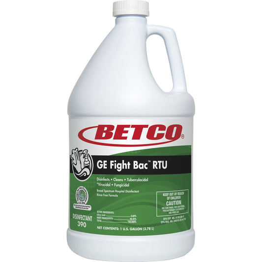 Betco GE Fight Bac RTU Disinfectant - Ready-To-Use - 128 fl oz (4 quart) - Fresh Scent - Rinse-free, Washable, Non-porou