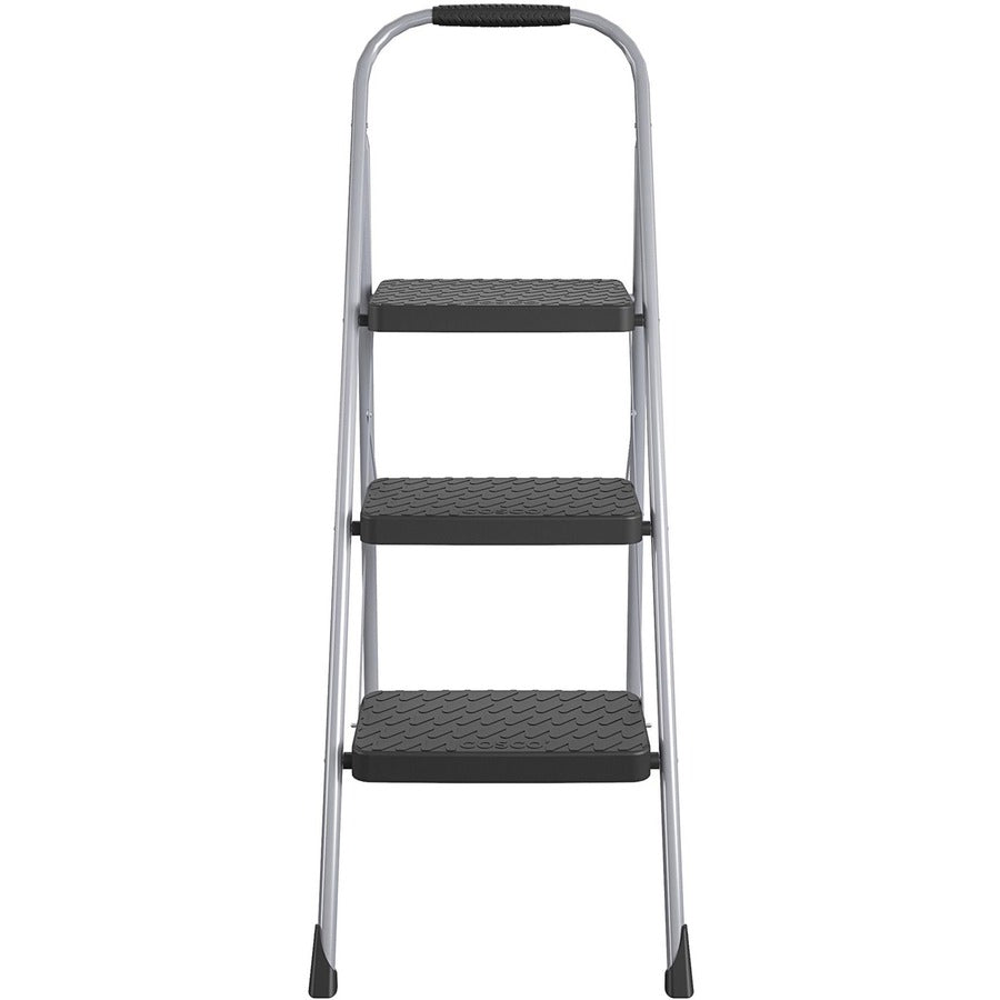 Cosco Ultra-Thin 3-Step Ladder - 3 Step - 200 lb Load Capacity52.8" Height - Black, Platinum - 1 Each