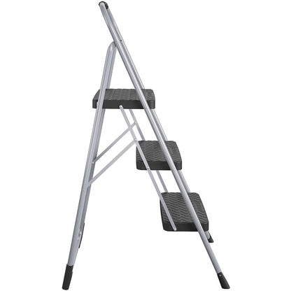 Cosco Ultra-Thin 3-Step Ladder - 3 Step - 200 lb Load Capacity52.8" Height - Black, Platinum - 1 Each