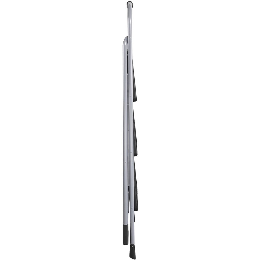 Cosco Ultra-Thin 3-Step Ladder - 3 Step - 200 lb Load Capacity52.8" Height - Black, Platinum - 1 Each