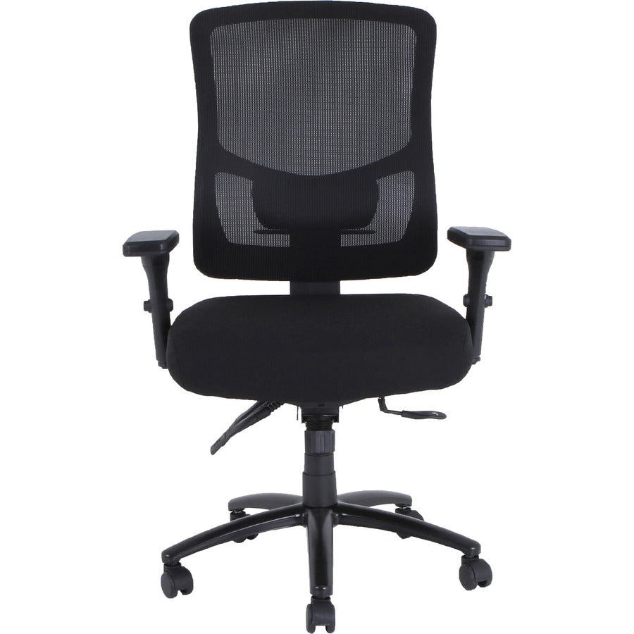 Lorell Big & Tall Mesh Back Office Chair - Fabric Seat Material - Black - Armrest - 1 Each