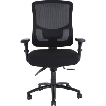 Lorell Big & Tall Mesh Back Office Chair - Fabric Seat Material - Black - Armrest - 1 Each