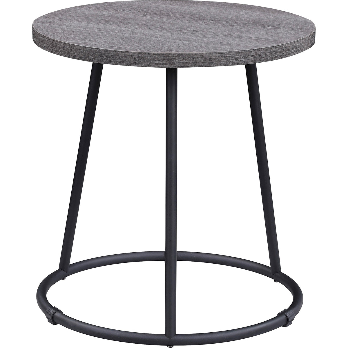 Lorell Accession End Table - Round Top - Powder Coated Four Leg Base - 4 Legs - 200 lb Capacity - 1 Each