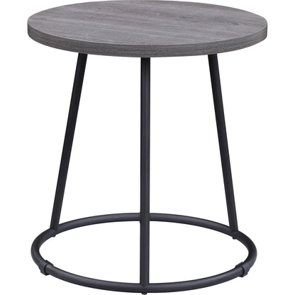Lorell Accession End Table - Round Top - Powder Coated Four Leg Base - 4 Legs - 200 lb Capacity - 1 Each