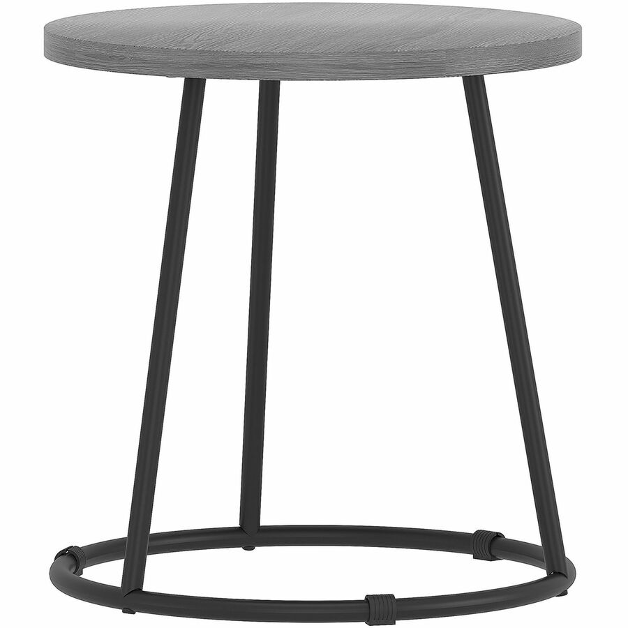 Lorell Accession End Table - Round Top - Powder Coated Four Leg Base - 4 Legs - 200 lb Capacity - 1 Each