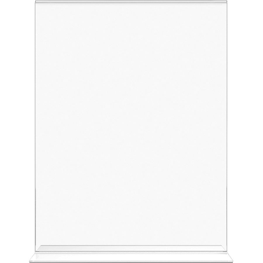 Lorell T-base Standing Sign Holders - Support 8.50" x 11" Media - Acrylic - Clear - 2 / Pack