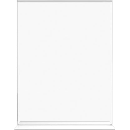 Lorell T-base Standing Sign Holders - Support 8.50" x 11" Media - Acrylic - Clear - 2 / Pack