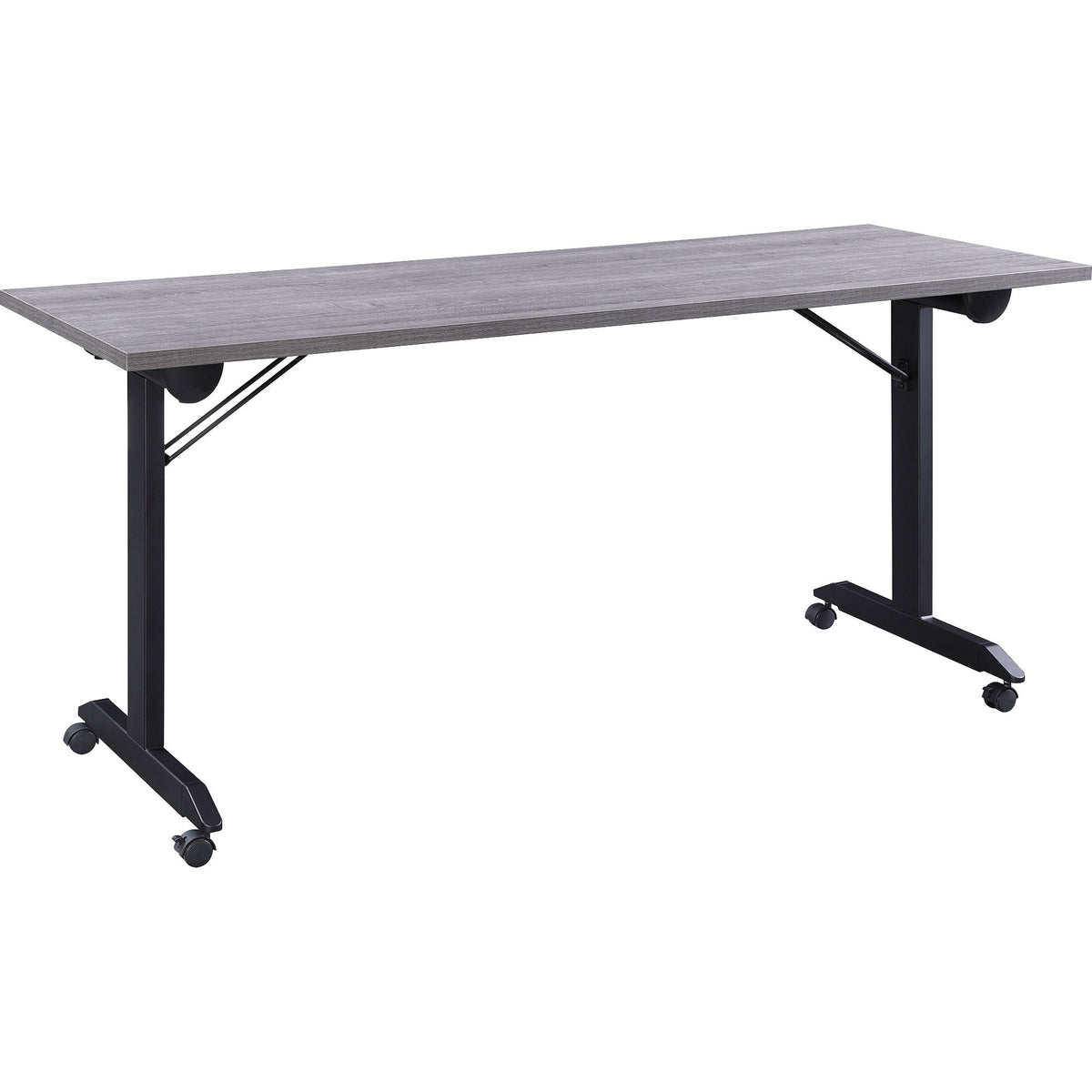 Lorell Mobile Folding Training Table - Rectangle Top - Powder Coated Base - 200 lb Capacity - 63" Table Top Width - 1 Ea