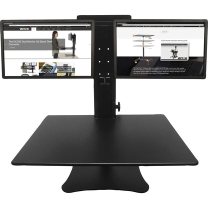 Victor DC350 Dual Monitor Sit-Stand Desk Converter - Up to 24" Screen Support - 25 lb Load Capacity - 20" Height x 28" W