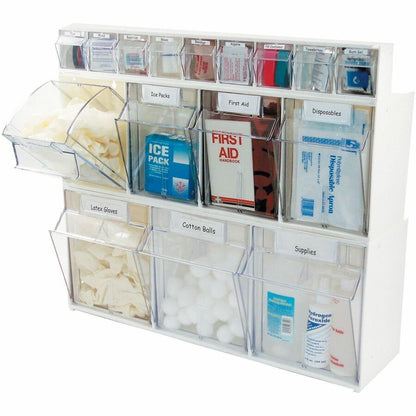Deflecto Tilt Bin Interlocking Multi-Bin Storage Organizer - 9 Compartment(s) - 4.50" Height x 23.63" Width x 3.62" Dept