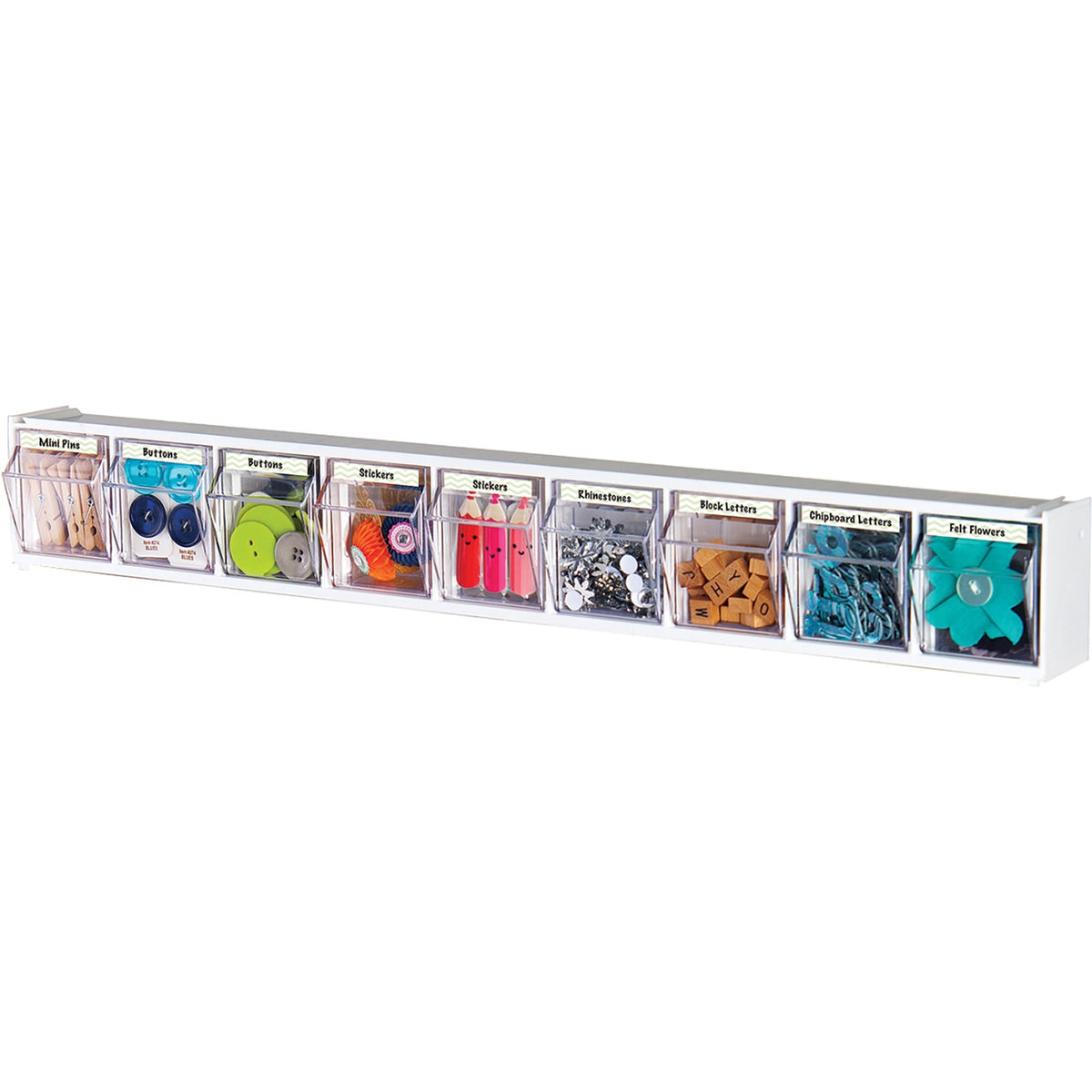 Deflecto Tilt Bin Interlocking Multi-Bin Storage Organizer - 9 Compartment(s) - 4.50" Height x 23.63" Width x 3.62" Dept