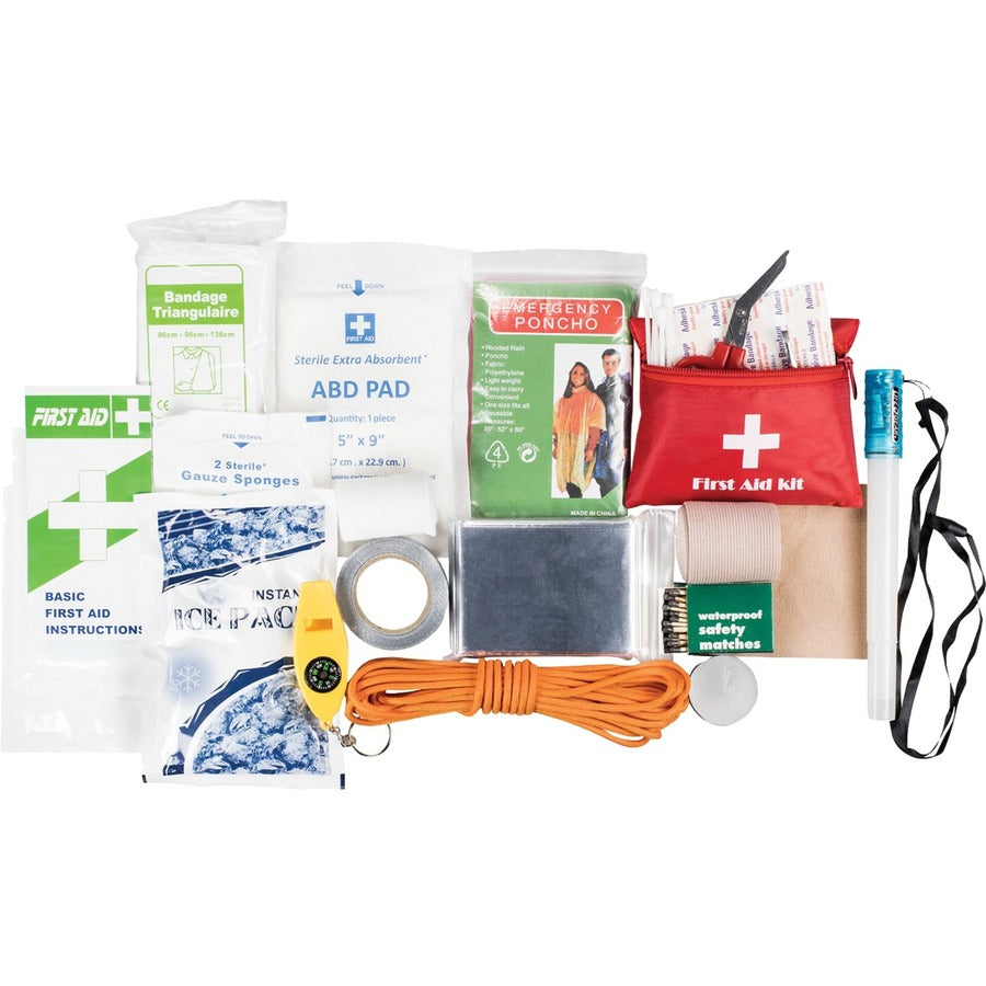 Life+Gear Survival/First Aid Kit - Plastic, Fabric, Glass - Red - 2