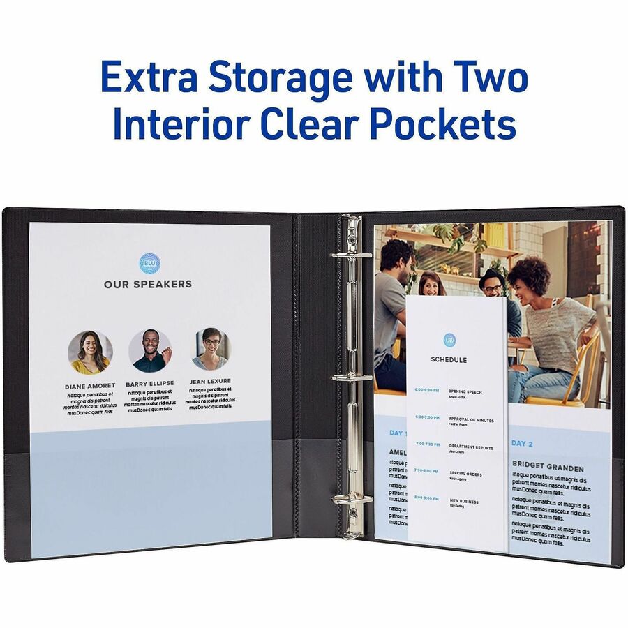 Avery® Durable View Binders with Slant Rings - 1" Binder Capacity - Letter - 8 1/2" x 11" Sheet Size - 250 Sheet Capacit