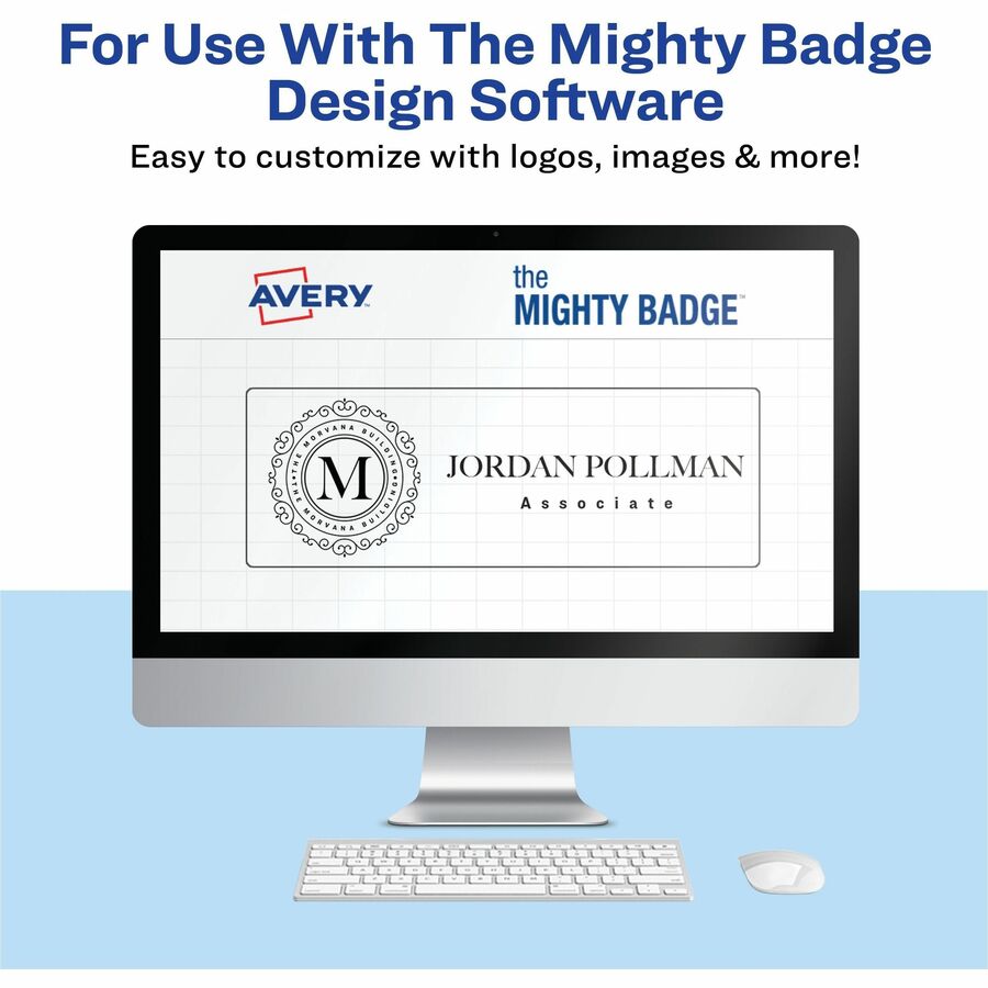 The Mighty Badge® by Avery® Reusable Magnetic Professional Name Badge Kits - 5 / Carton