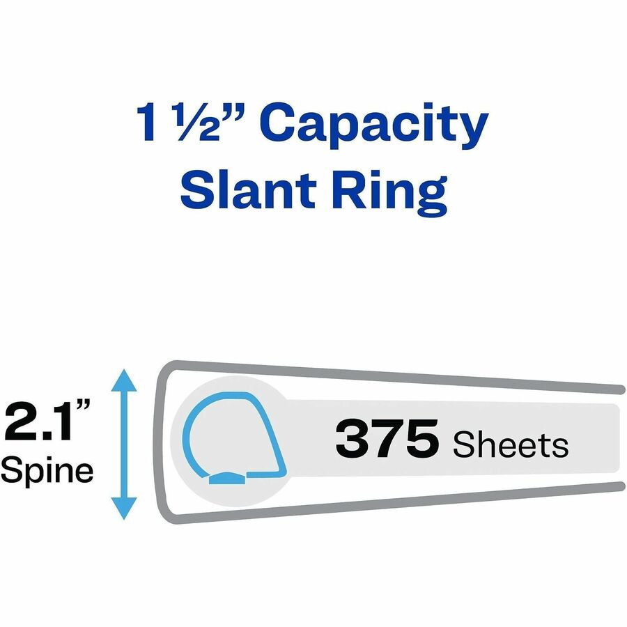 Avery Heavy-Duty View Binder, 1.5" Slant Rings, 11"x17" , White (72125) - 1 1/2" Binder Capacity - Tabloid - 11" x 17" S