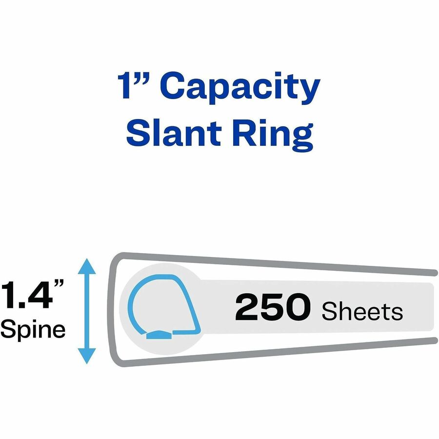Avery Heavy-Duty View 3 Ring Binders, 1" One Touch Slant Rings, 4 White Binders (79780 - 1" Binder Capacity - Letter - 8