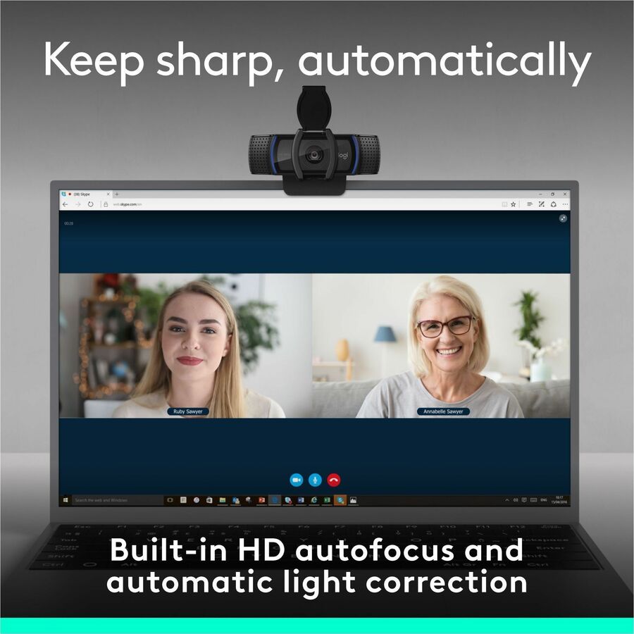Logitech C920e Webcam - 3 Megapixel - 30 fps - USB Type A - TAA Compliant - 1920 x 1080 Video - Auto-focus - 78° Angle -