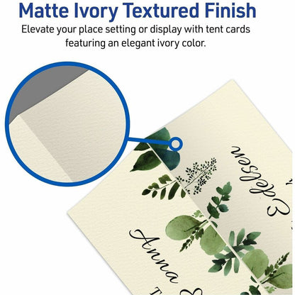 Avery® Ivory Matte 2-sided Place Cards - 3.8" - 1 Carton - Ivory