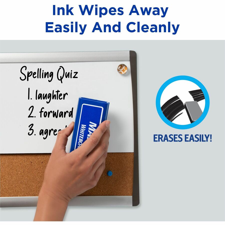 Avery® Marks A Lot Marks-A-Lot Value Pack Dry Erase Markers - Bullet Marker Point - Erasable - Black Ink - Home, School 