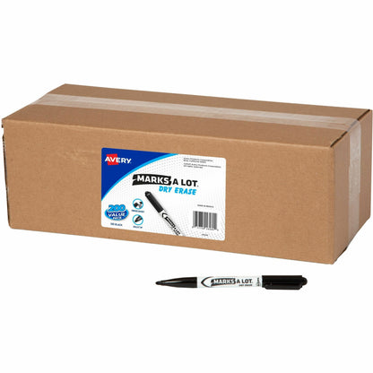 Avery® Marks A Lot Marks-A-Lot Value Pack Dry Erase Markers - Bullet Marker Point - Erasable - Black Ink - Home, School 
