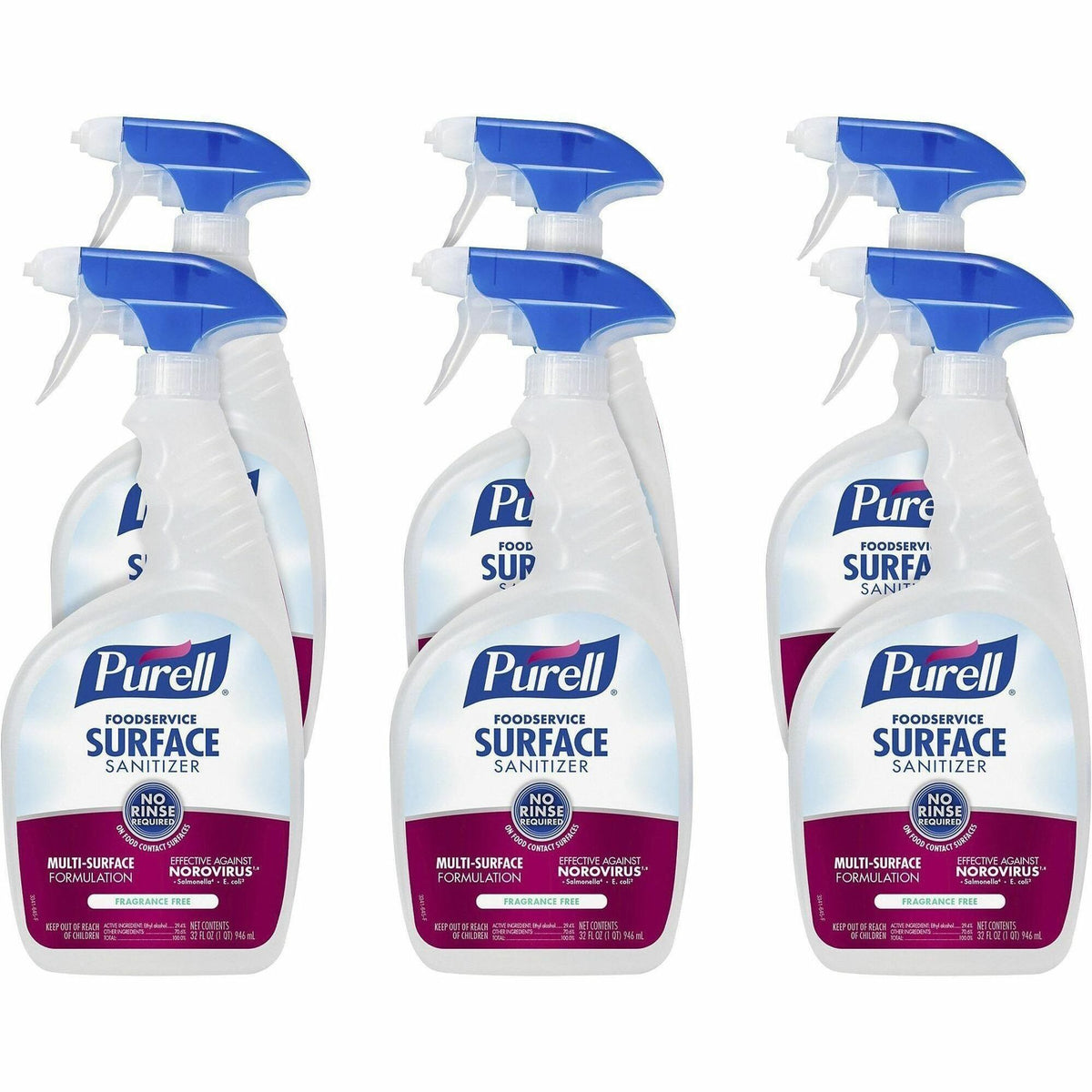 PURELL® Foodservice Surface Sanitizer - For Hard Surface, Soft Surface, Food Service - Spray - 32 fl oz (1 quart) - 6 / 