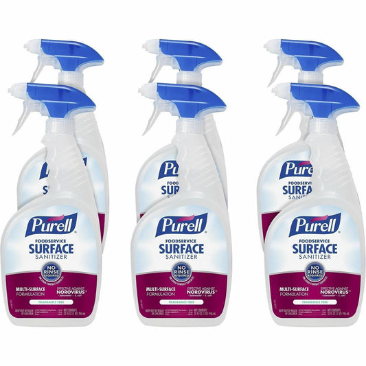 PURELL® Foodservice Surface Sanitizer - For Hard Surface, Soft Surface, Food Service - Spray - 32 fl oz (1 quart) - 6 / 