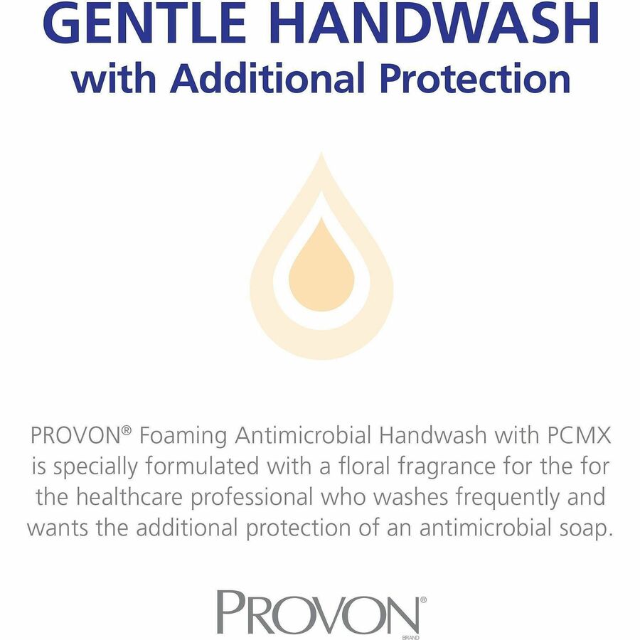Provon LTX-12 Foaming Antibacterial Handwash - Floral Scent - 1.27 quart - Pump Bottle Dispenser - Bacteria Remover, Kil