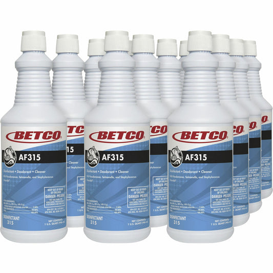 Betco AF315 Disinfectant Cleaner - Concentrate - 32 fl oz (1 quart) - Citrus Floral Scent - 12 / Carton