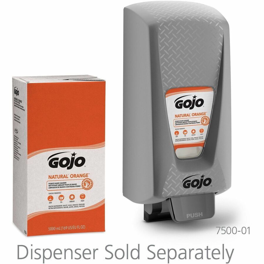 Gojo® Natural Orange Pumice Hand Cleaner - Citrus Scent - 1.32 gal - Oil Remover, Grease Remover, Dirt Remover, Soil Rem