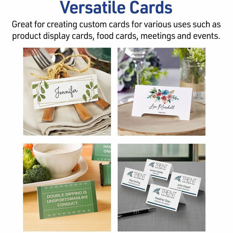 Avery® Place Cards with Sure Feed - 1 7/16" x 3 3/4" - Matte - 1 Carton