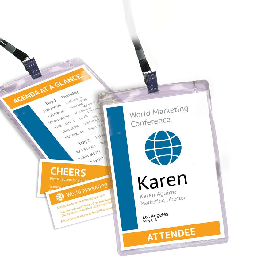 Avery® Vertical Name Badges - 4 1/4" x 6" - Printable, Durable, Reusable - White - 1 Carton