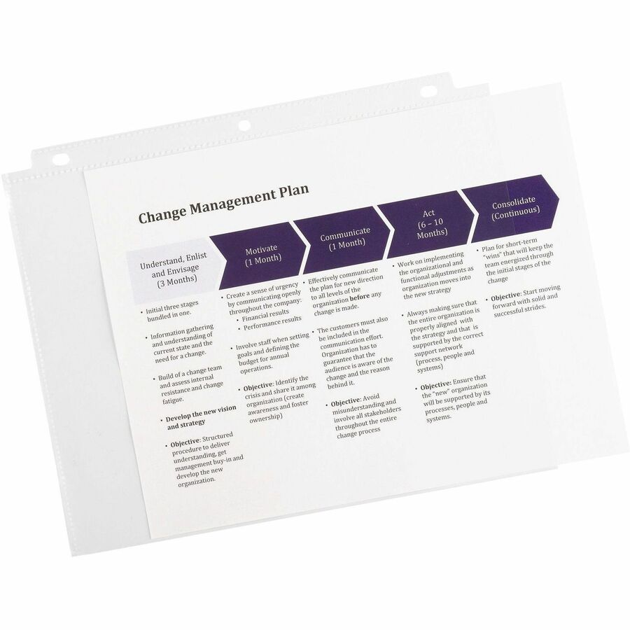 Avery® Economy Clear Sheet Protectors - 50 x Sheet Capacity - For Letter 8 1/2" x 11" Sheet - 3 x Holes - 3 x Rings - Ri