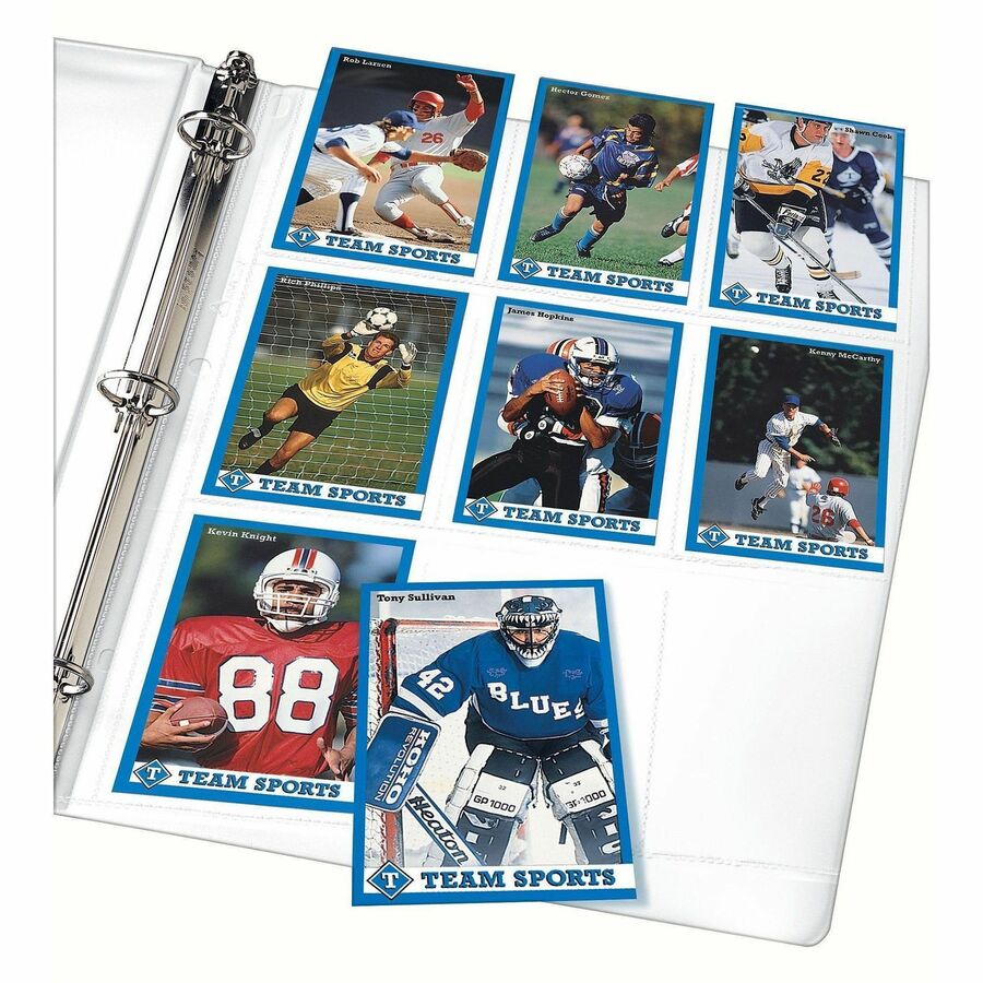 Avery® Trading Card Pages - 90 x Trading Card Capacity - 3 x Rings - Ring Binder - Clear - 10/Pack - 1 Carton