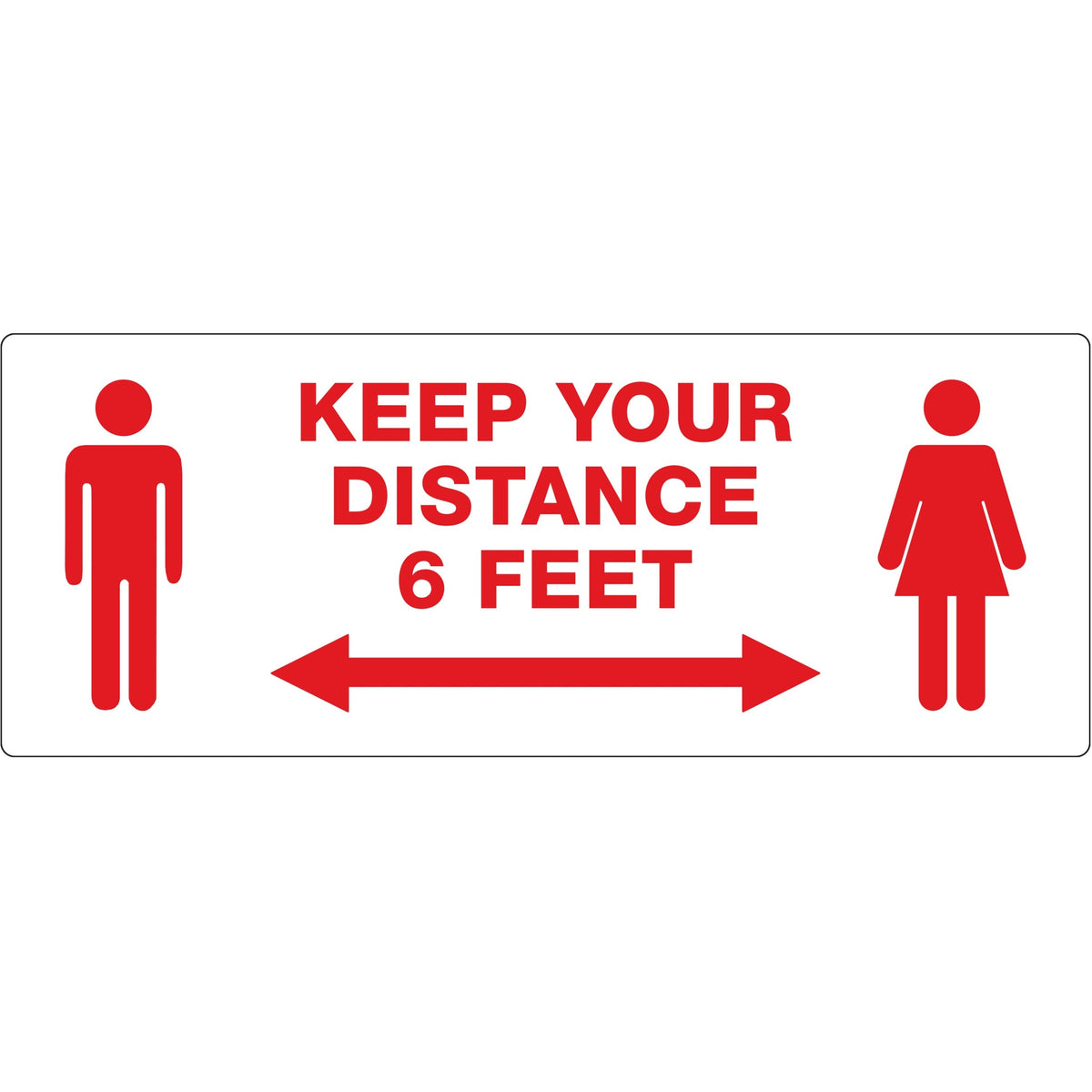 Avery® Surface Safe KEEP YOUR DISTANCE Decals - Print/Message "Keep Your Distance" - Rectangular Shape - 1 Pack