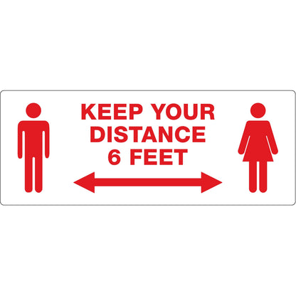 Avery® Surface Safe KEEP YOUR DISTANCE Decals - Print/Message "Keep Your Distance" - Rectangular Shape - 1 Pack