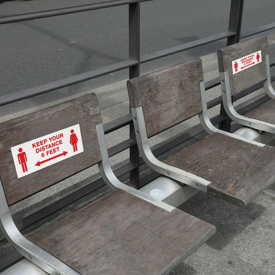 Avery® Surface Safe KEEP YOUR DISTANCE Decals - Print/Message "Keep Your Distance" - Rectangular Shape - 1 Pack