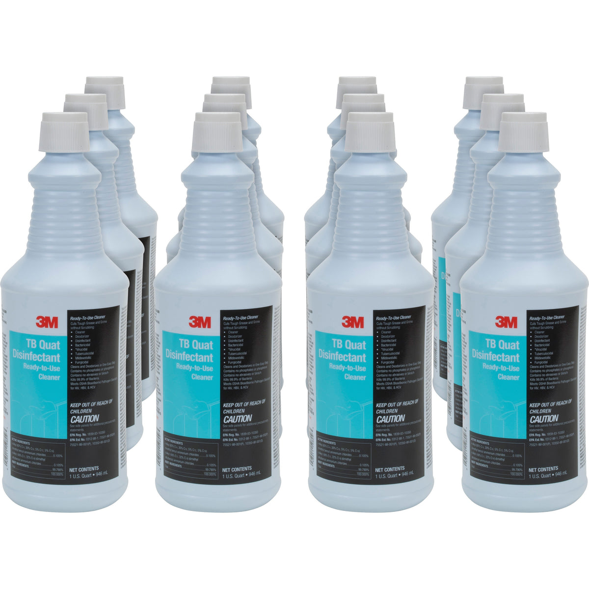 3M TB Quat Disinfectant Ready-To-Use Cleaner - Ready-To-Use - 32 fl oz (1 quart) - 1 Carton